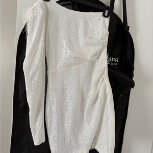 Elegant White Sequin Dress